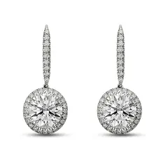 Серьги с бриллиантами в белом золоте