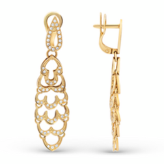 Серьги из лимонного золота с бриллиантами