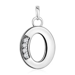 Подвеска из серебра с фианитами "буква О"