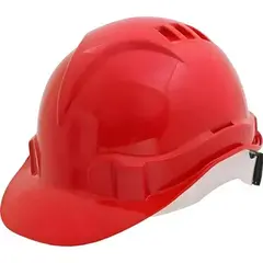 Каска защитная ЕВРО (пластиковое оголовье) красная