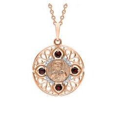 Подвеска из Серебра с гранатами, фианитами