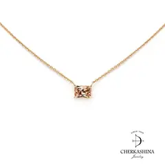 Колье "BELLINI" с турмалином персикового цвета