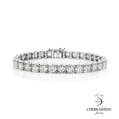 Теннисный браслет "Аурелия" с бриллиантами огранки овал