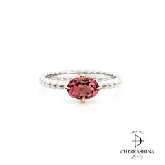 Кольцо "Марсала" с розовым турмалином