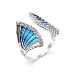 Кольцо с витражной эмалью "Веер"