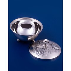 Малая серебряная икорница "Виноградная лоза"