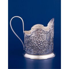 Серебряный подстаканник "Виноградная лоза"