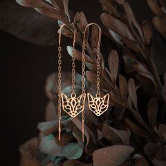 Серьги-протяжки из позолоченного серебра "Кошки"