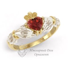 Кладдахское кольцо с жемчугом и гранатом