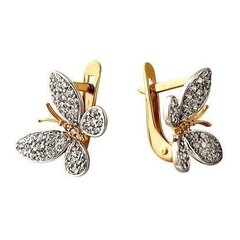 Серьги в форме бабочки с кубическим цирконием