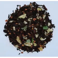 Черный чай с грушей и малиной