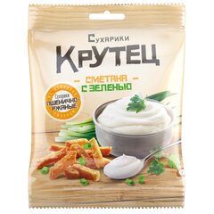 Сухарики КРУТЕЦ со вкусом сметана и зелень, 35 гр.