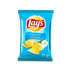 LAY'S Картофельные чипсы Сметана и зелень 50 гр