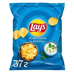 LAY'S Картофельные чипсы Сметана и зелень 37 гр