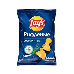 LAY'S Рифленые чипсы картофельные Сметана и лук 50 гр
