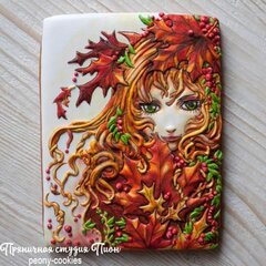 Пряничная картина Девушка-Осень