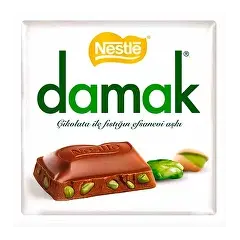 Шоколадная плитка NESTLE DAMAK молочный шоколад с фисташками 60г (Турция)