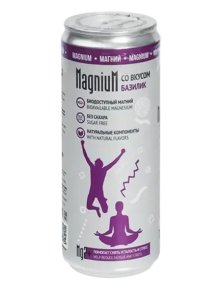 Напиток функциональный безалкогольный газированный "МAGNIUМ" со вкусом "Базилик"