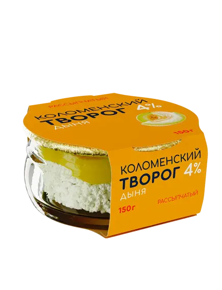 Творог рассыпчатый «Коломенский» с наполнителем «Дыня» с мдж 4%