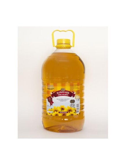 Подсолнечное нерафинированное гидротированное Кубанский Маслодел 5 л