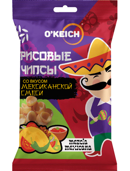 Рисовые чипсы со вкусом " Мексиканской смеси " 70 г