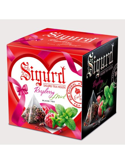 Чай SIGURD черный RASPBERRY & MINT ЛЮБОВЬ