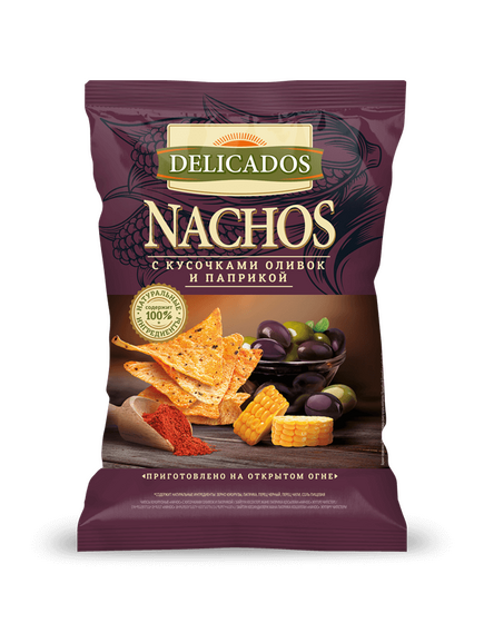 Начос DELICADOS с кусочками оливок и паприкой