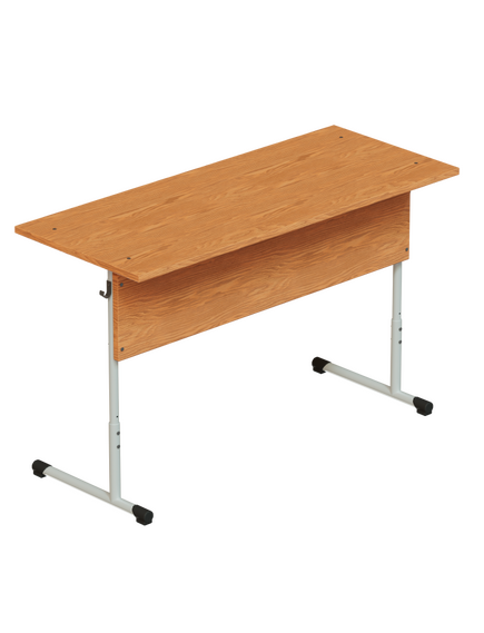 Стол ученический двухместный регулируемый на круглой трубе ЛДСП