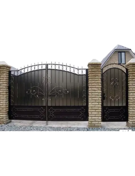 Глухие ворота с поликарбонатом Арт. вр4