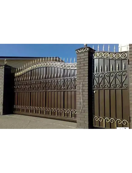 Арочные откатные ворота Арт. вр7