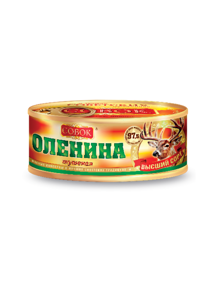 Оленина тушеная высший сорт  ГОСТ 32125-2013 250г