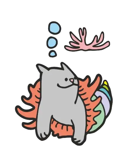 Трафарет"Котик в ракушке"