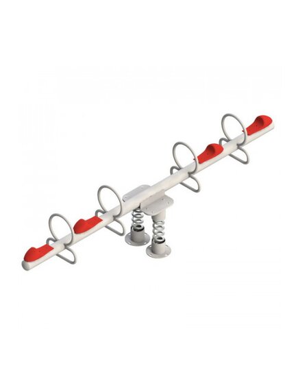 Детские уличные качели-балансиры на пружинах с 4 сиденьями