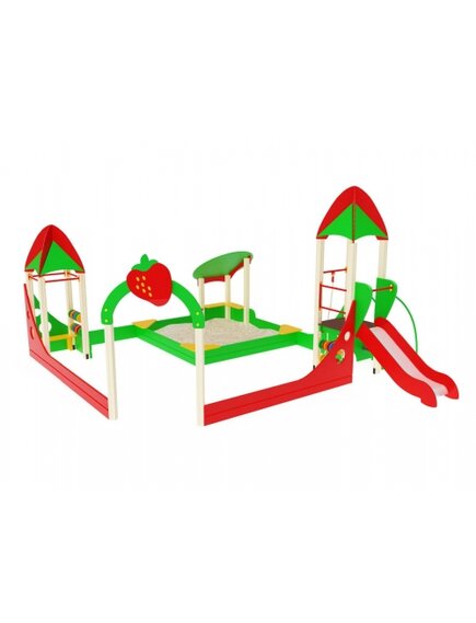 Песочный дворик Ягодка с горкой