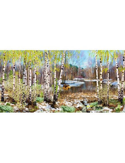 Занавес Весна в лесу с медведями