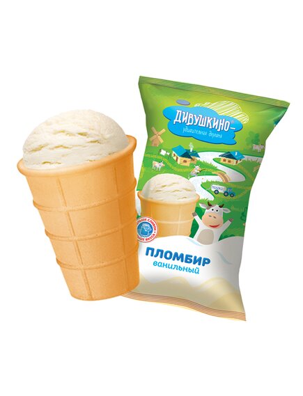 Мороженое «ДИВУШКИНО-удивительная деревня» пломбир ванильный