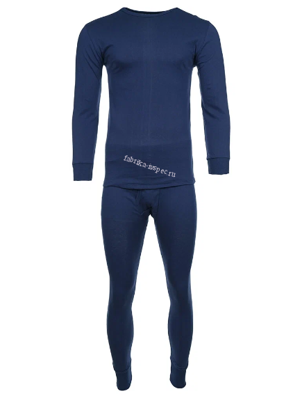 Нательное белье х/б с начесом 190 гр/м2, темно-синее