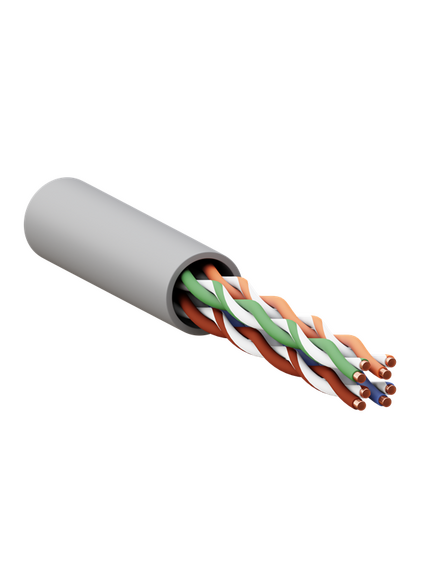 Кабель витая пара U/UTP кат.5E 4 пары 24 AWG SOLID PVC сер. TERACOM PRO EKF TRP-5EUTP-04PVC-GY-IN3