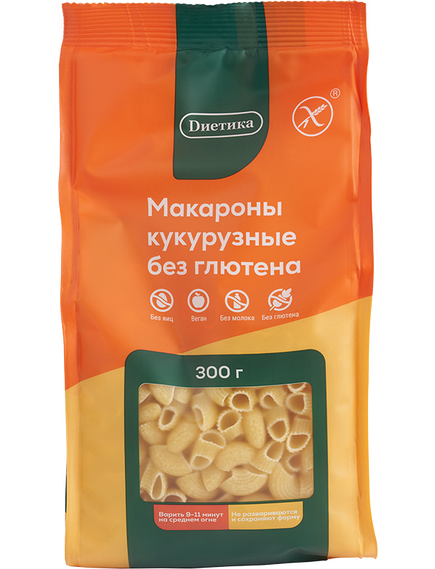 Кукурузные макароны Средний рожок