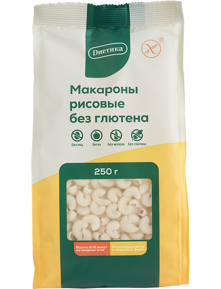 Рисовые макароны Средний рожок