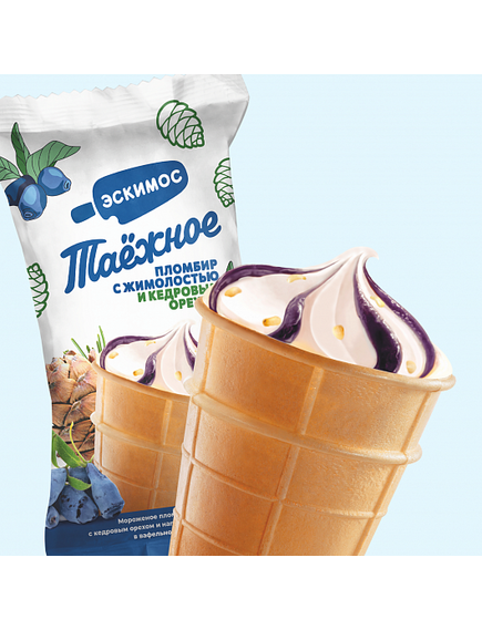 Мороженое «Таёжное» с жимолостью и кедровым орехом
