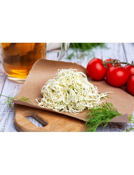 Сыр Чечил «Паутинка к пиву» с чесноком и укропом