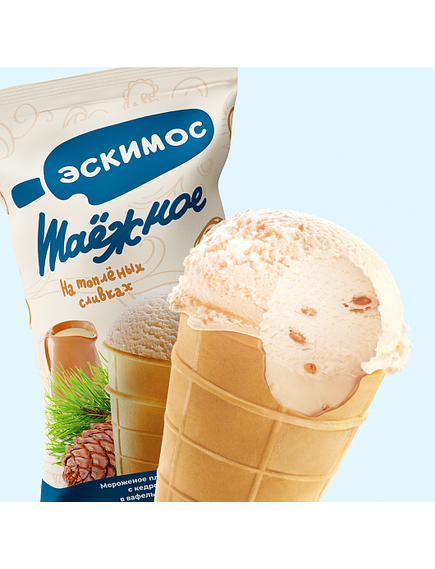 Мороженое «Таежное» пломбир на топленых сливках с кедровым орехом