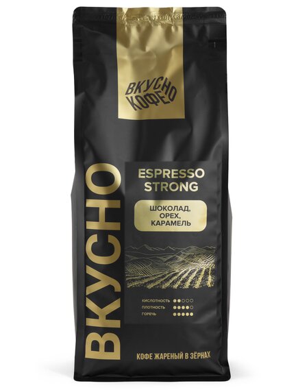 Свежеобжаренный кофе ESPRESSO STRONG, Арабика 100%, 1кг
