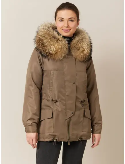 Парка с натуральным мехом и подстёжкой из меха бобра