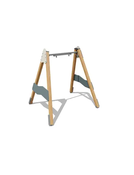 Качели на деревянных столбах