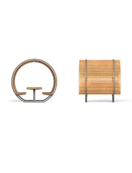 Круглая беседка со столом