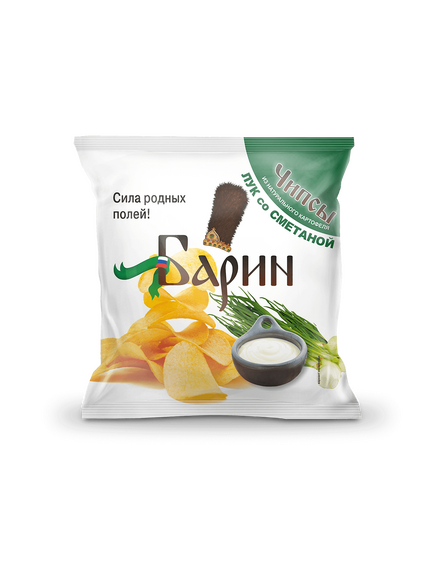 Чипсы «БАРИН» со вкусом Сметана и лук