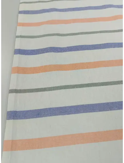 Тик матрасный белый/оранжевый/синий