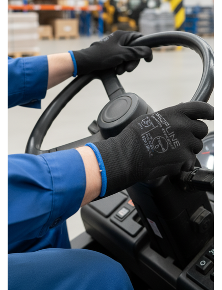 Перчатки PROFLINESPECIALIST нейлоновые с ПУ-покрытием, черный